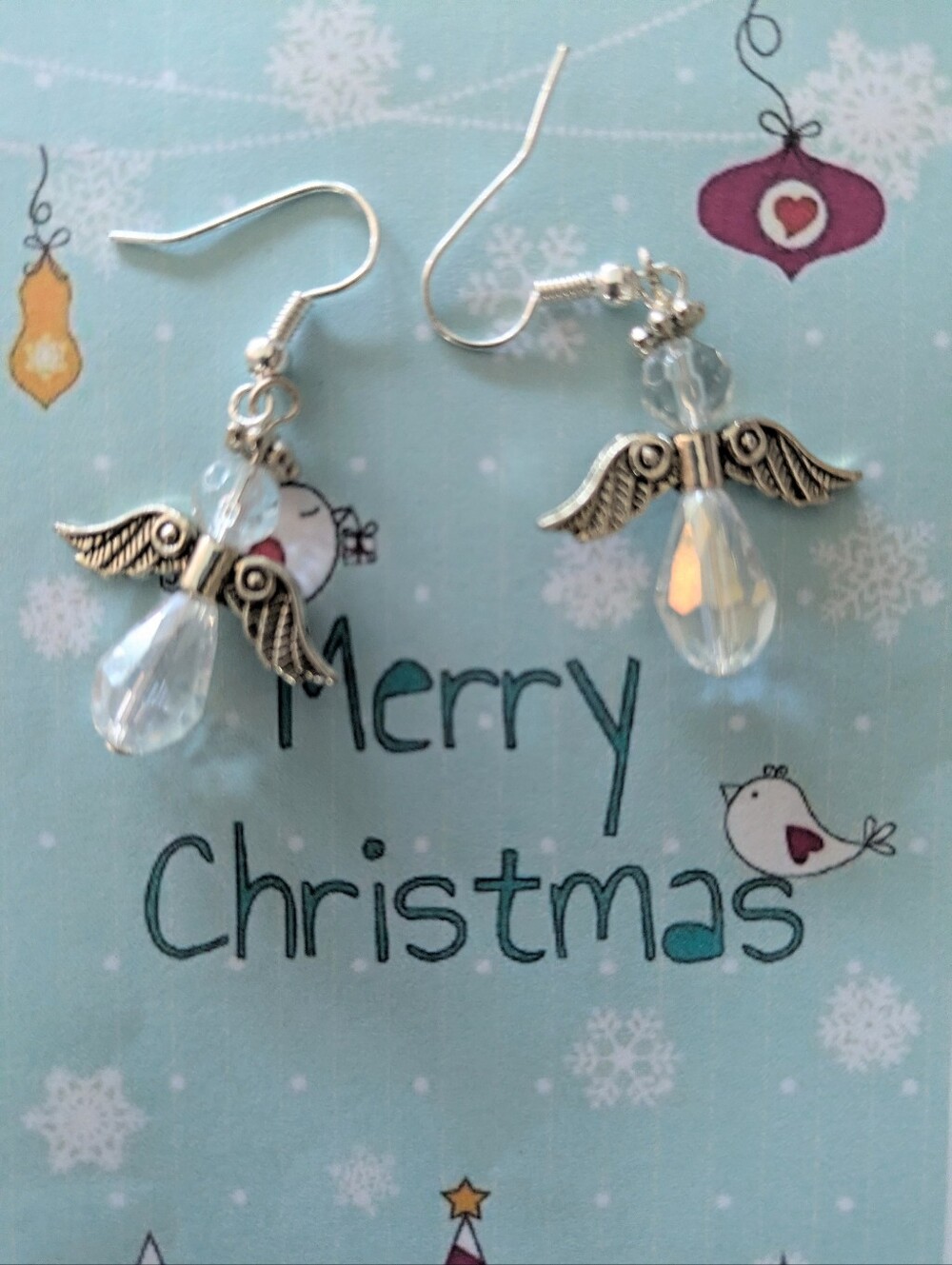 NWOT Angel Earrings Beaded